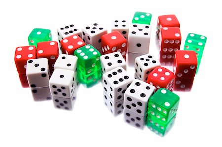 simsearch:400-07775500,k - Dice on Isolated white Background Stock Photo - Budget Royalty-Free & Subscription, Code: 400-04997095