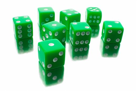 simsearch:400-07775500,k - Dice on Isolated White Background Stock Photo - Budget Royalty-Free & Subscription, Code: 400-04997097