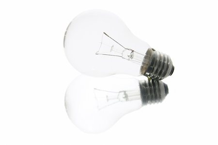 simsearch:400-04774950,k - Light Bulb with Reflection Photographie de stock - Aubaine LD & Abonnement, Code: 400-04997099