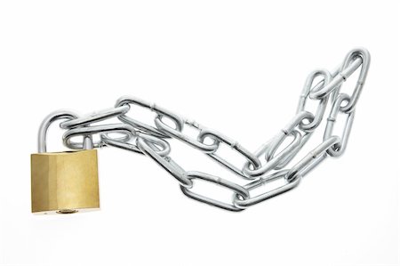 simsearch:400-03944870,k - Lock and Chain on White background Foto de stock - Royalty-Free Super Valor e Assinatura, Número: 400-04997137