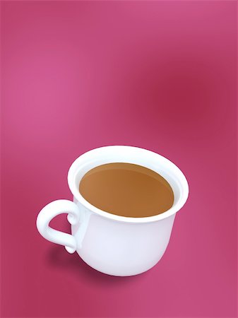 porcelain cup of coffee on rose background Stock Photo - Budget Royalty-Free & Subscription, Code: 400-04997364