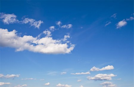 Blue sky with white clouds, wide angle Stock Photo - Budget Royalty-Free & Subscription, Code: 400-04997565