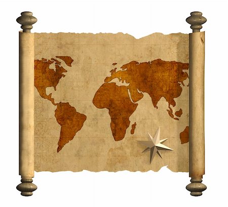 simsearch:400-04908052,k - Grunge background - ancient map of the world. Object over white Stockbilder - Microstock & Abonnement, Bildnummer: 400-04997655