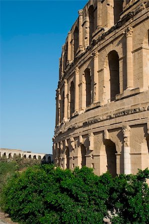 Roman Colloseum attraction over blue sky Stock Photo - Budget Royalty-Free & Subscription, Code: 400-04997728