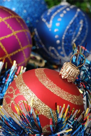 simsearch:400-07123692,k - Christmas background. New Year's toys and ornaments bright and glow Stock Photo - Budget Royalty-Free & Subscription, Code: 400-04997805