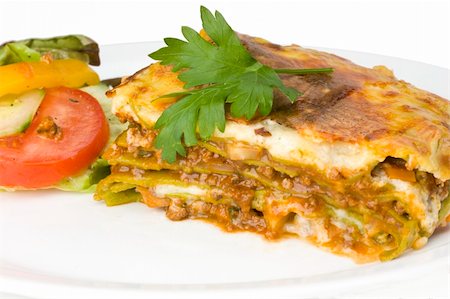 homemade lasagna on a plate Stock Photo - Budget Royalty-Free & Subscription, Code: 400-04998551