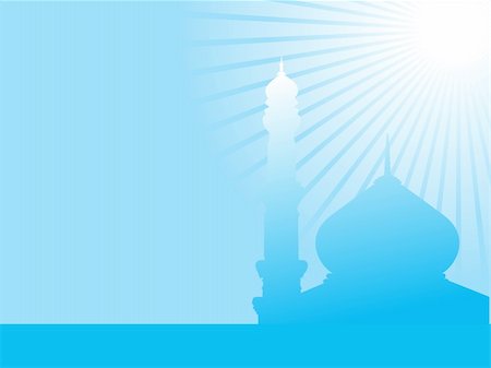 abstract blue background with mosques Stock Photo - Budget Royalty-Free & Subscription, Code: 400-04999186