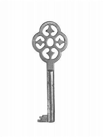 simsearch:400-04896062,k - An old fashion key over a white background. Stock Photo - Budget Royalty-Free & Subscription, Code: 400-04999321