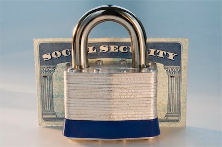 secure letters - Social Security card with lock in front of it Stock Photo - Budget Royalty-Free & Subscription, Code: 400-04999511