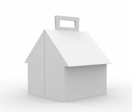 simsearch:400-04526804,k - Packing box in the form of a house. Object over white Stockbilder - Microstock & Abonnement, Bildnummer: 400-04999538