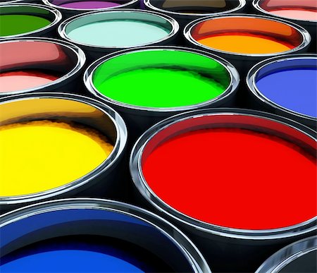 color 3d paint tank, abstract background Stock Photo - Budget Royalty-Free & Subscription, Code: 400-04999612
