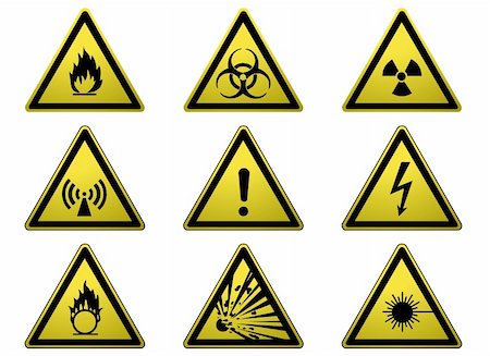 A set of warning and hazard icons Stock Photo - Budget Royalty-Free & Subscription, Code: 400-04999666