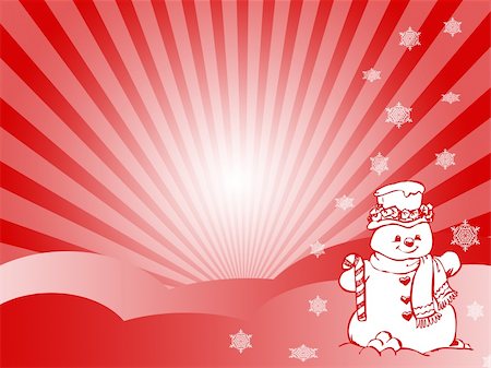 simsearch:400-05681859,k - snowman on red background Stock Photo - Budget Royalty-Free & Subscription, Code: 400-04999932