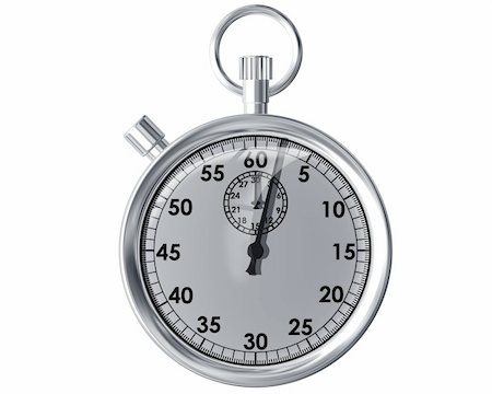 simsearch:400-05923990,k - Illustration of an isolated traditional silver stopwatch Stock Photo - Budget Royalty-Free & Subscription, Code: 400-04999944