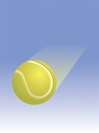 A yellow tennis ball traveling traveling across a blue sky background. Stock Photo - Budget Royalty-Free & Subscription, Code: 400-04990089
