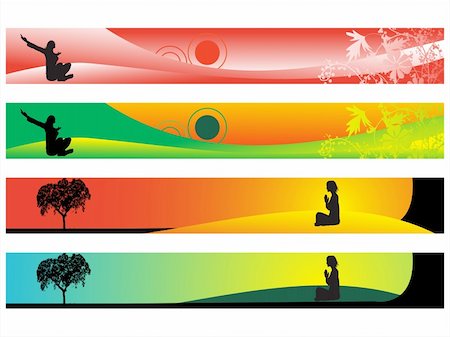 simsearch:400-04160269,k - vector yoga concept web 2.0 banner set 2, illustration Stock Photo - Budget Royalty-Free & Subscription, Code: 400-04990725