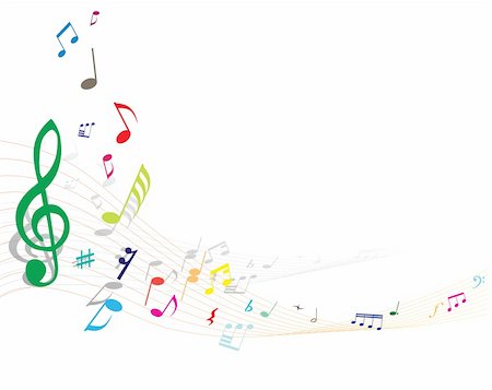 swirling music sheet - Abstract vector musical note background with lines Stock Photo - Budget Royalty-Free & Subscription, Code: 400-04990782