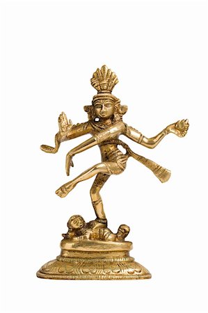 Statue of indian hindu god Shiva Nataraja - Lord of Dance isolated on white Stock Photo - Budget Royalty-Free & Subscription, Code: 400-04990980