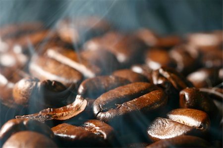 macro coffee beans in aroma smoke Stock Photo - Budget Royalty-Free & Subscription, Code: 400-04991268