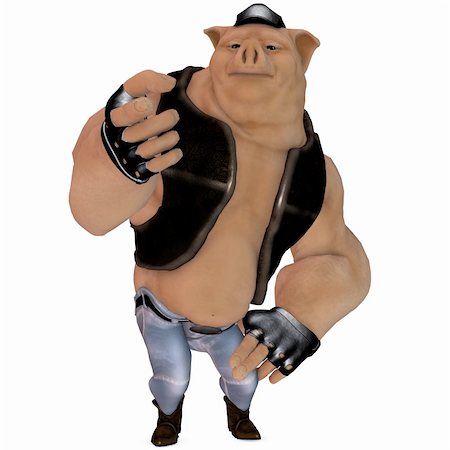 funny bikers pictures - 3D Render of an Big Toon Pig Stock Photo - Budget Royalty-Free & Subscription, Code: 400-04991335