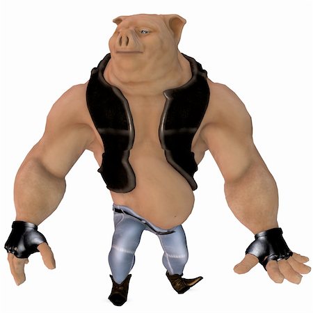 funny bikers pictures - 3D Render of an Big Toon Pig Stock Photo - Budget Royalty-Free & Subscription, Code: 400-04991330