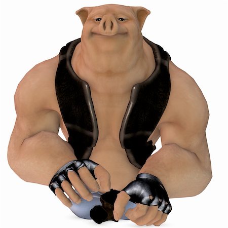 funny bikers pictures - 3D Render of an Big Toon Pig Stock Photo - Budget Royalty-Free & Subscription, Code: 400-04991332