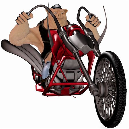 funny bikers pictures - 3D Render of an Big Toon Pig Stock Photo - Budget Royalty-Free & Subscription, Code: 400-04991333