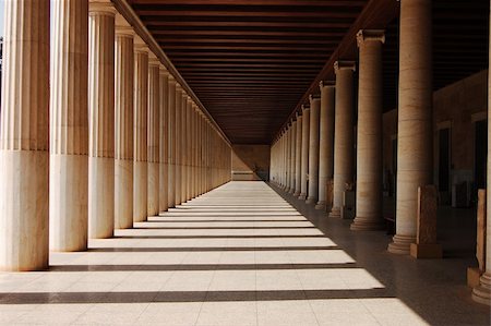 Restored Stoa of Attalos in Athens, Greece Fotografie stock - Microstock e Abbonamento, Codice: 400-04991593