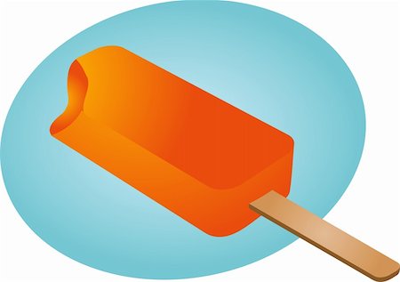 Ice cream orange posicle on stick illustration Stock Photo - Budget Royalty-Free & Subscription, Code: 400-04991926