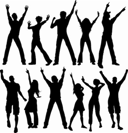 Silhouettes of people dancing Stock Photo - Budget Royalty-Free & Subscription, Code: 400-04992105
