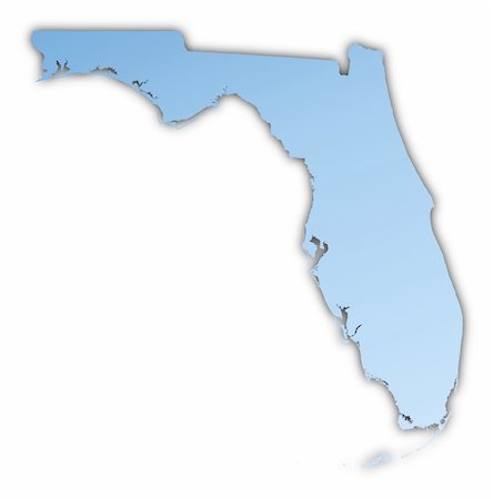 florida state - Florida(USA) map light blue map with shadow. High resolution. Mercator projection. Stock Photo - Budget Royalty-Free & Subscription, Code: 400-04992232