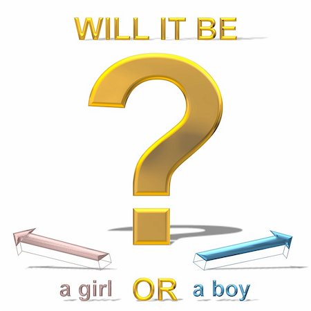 Big question mark: Will it be a girl or boy? Stockbilder - Microstock & Abonnement, Bildnummer: 400-04992602