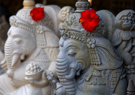 flower decoration in temple - Balinese temple sculpture Batung Arjuna Stock Photo - Budget Royalty-Free & Subscription, Code: 400-04992621