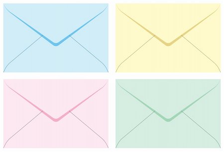 simsearch:700-00056820,k - Colored set envelopes. Vector illustration. Isolated on white background. Stock Photo - Budget Royalty-Free & Subscription, Code: 400-04992663