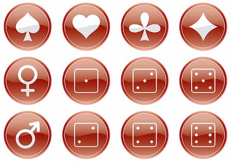 solitaire - Games icons set. Dark red-and-white palette. Vector illustration. Stock Photo - Budget Royalty-Free & Subscription, Code: 400-04992956