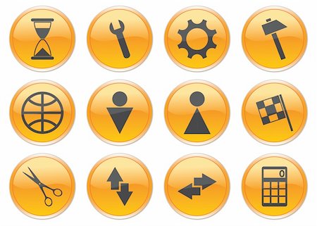 simsearch:400-05148042,k - Gadget icons set. Orange - gray palette. Vector illustration. Stock Photo - Budget Royalty-Free & Subscription, Code: 400-04992958