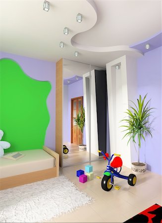 simsearch:633-08639003,k - Interior of a children's room 3d image Foto de stock - Super Valor sin royalties y Suscripción, Código: 400-04993506