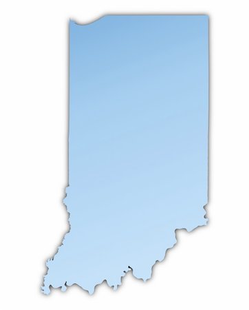 Indiana(USA) map light blue map with shadow. High resolution. Mercator projection. Stock Photo - Budget Royalty-Free & Subscription, Code: 400-04993800