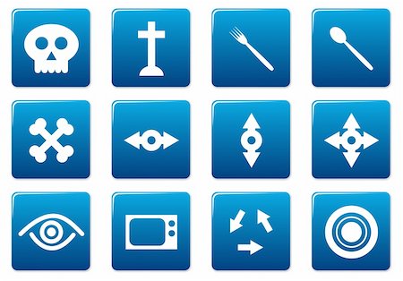 simsearch:400-05148042,k - Gadget square icons set. Blue - white palette. Vector illustration. Stock Photo - Budget Royalty-Free & Subscription, Code: 400-04993874