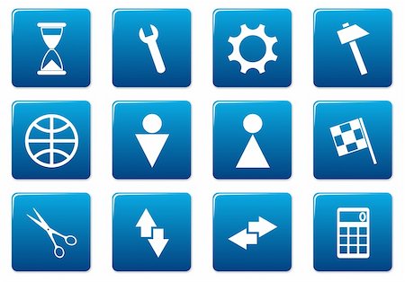 simsearch:400-05148042,k - Gadget square icons set. Blue - white palette. Vector illustration. Stock Photo - Budget Royalty-Free & Subscription, Code: 400-04993875