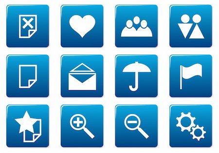 simsearch:400-05148042,k - Gadget square icons set. Blue - white palette. Vector illustration. Stock Photo - Budget Royalty-Free & Subscription, Code: 400-04993876
