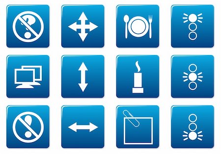 simsearch:400-05148042,k - Gadget square icons set. Blue - white palette. Vector illustration. Stock Photo - Budget Royalty-Free & Subscription, Code: 400-04993877