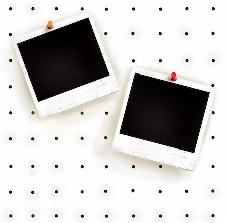 White peg board with photo frames Photographie de stock - Aubaine LD & Abonnement, Code: 400-05004014