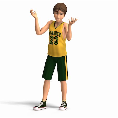 sorry boy pictures - young manga character in basketball clothes With Clipping Path Stock Photo - Budget Royalty-Free & Subscription, Code: 400-05004157