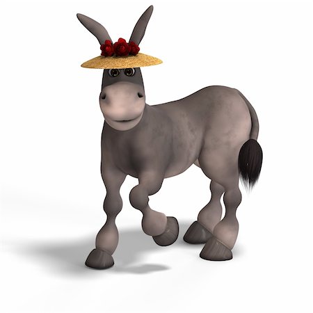 simsearch:400-04052731,k - sweet cartoon donkey with pretty face over white and clipping Path Fotografie stock - Microstock e Abbonamento, Codice: 400-05004175