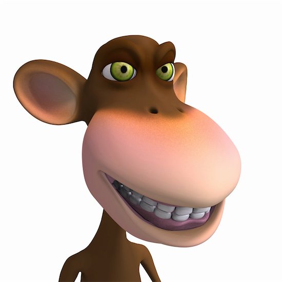 Render of a funny Toon Monkey with Clipping Path Stock Photo - Royalty-Free, Artist: 3DClipArtsDe, Image code: 400-05004177