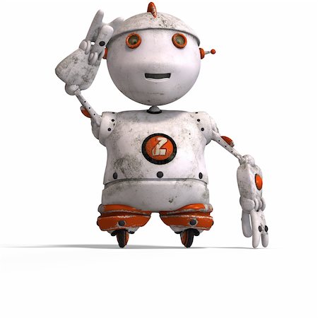 funny roboter with a lovely face and Clipping Path Photographie de stock - Aubaine LD & Abonnement, Code: 400-05004184