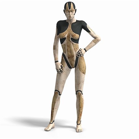 Sexy female android or robot With Clipping Path Foto de stock - Super Valor sin royalties y Suscripción, Código: 400-05004180