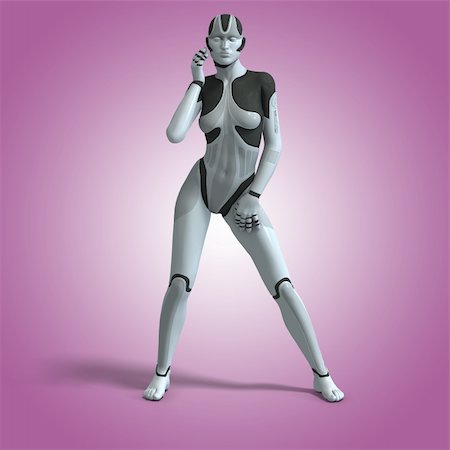 Sexy female android or robot With Clipping Path Stock Photo - Budget Royalty-Free & Subscription, Code: 400-05004183