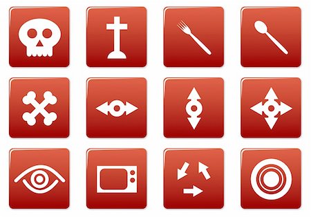 simsearch:400-05008263,k - Gadget square icons set. Red - white palette. Vector illustration. Stock Photo - Budget Royalty-Free & Subscription, Code: 400-05004191